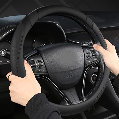 West Llama Customized Auto Car Steering Wheel Cover for Honda (Black-Standard Size)