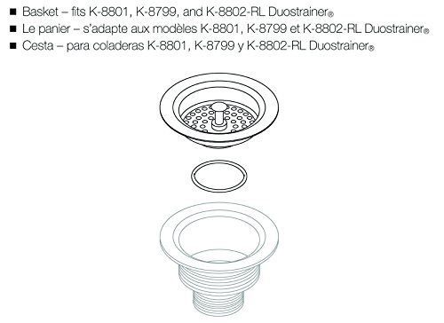 KOHLER GENUINE PART GP41398-VS BASKET FOR DUOSTRAINER - VIBRANT STAINLESS