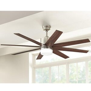 Home Decorators Collection 60 in. Zolman Pike LED DC Brushed Nickel Ceiling Fan with Remote