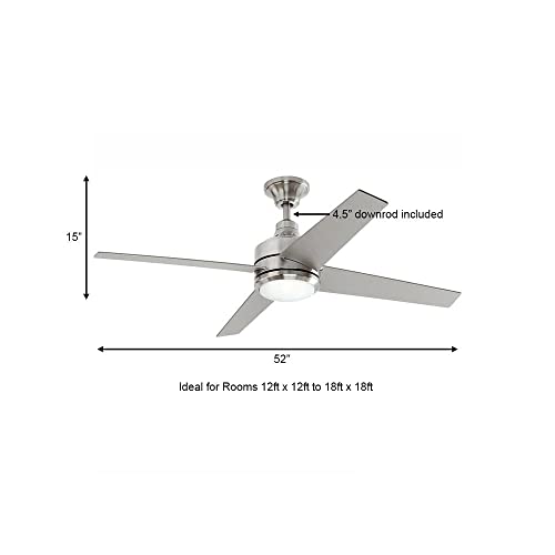 Mercer 52 in. LED Indoor Brushed Nickel Ceiling Fan