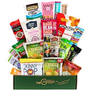 100 calorie snack packs care package | valentines day gift baskets | vegan, gluten free dairy free snacks, bars & nuts all 100 calories or less [20 count] holiday gift basket | low calorie diet snacks | snack food gifts