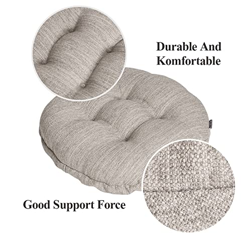 baibu Set of 2 Stool Covers Round, Super Soft Round Bar Stool Cushion Covers Seat Cushion - 2 Cushions Only (Beige, 14" (35 cm))