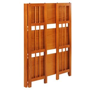 Casual Home 3-Shelf 27.5" Wide Folding Stackable Bookcase, Honey Oak (New)