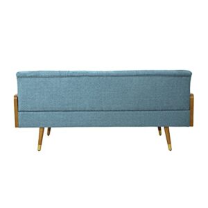 Christopher Knight Home Aidan Mid Century Modern Tufted Fabric Sofa, Blue