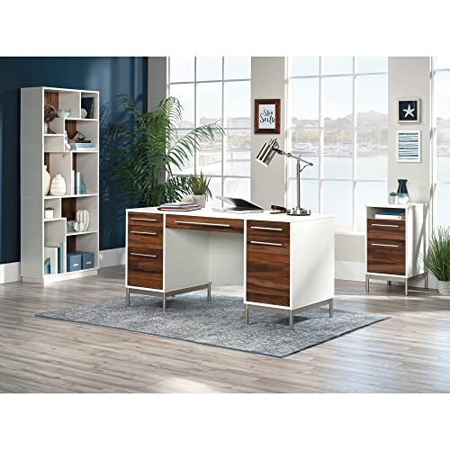 Sauder® Vista Key 60"W Executive Desk, Pearl Oak/Blaze Acacia