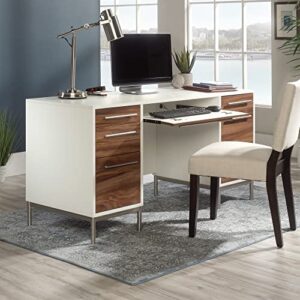 Sauder® Vista Key 60"W Executive Desk, Pearl Oak/Blaze Acacia