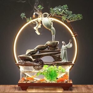 gppzm flowing water furnishing articles fish tank circulating water the office desk decor (color : d)