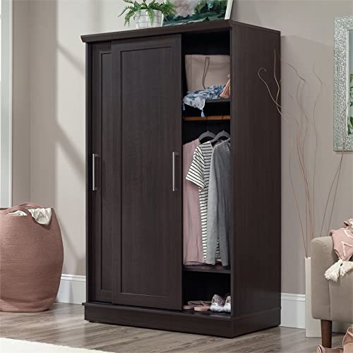 Sauder HomePlus Sliding Door Wardrobe Cabinet in Dakota Oak, Dakota Oak Finish