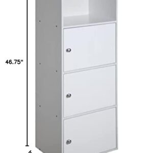 Convenience Concepts Xtra Storage 3 Door Cabinet with Shelf, White