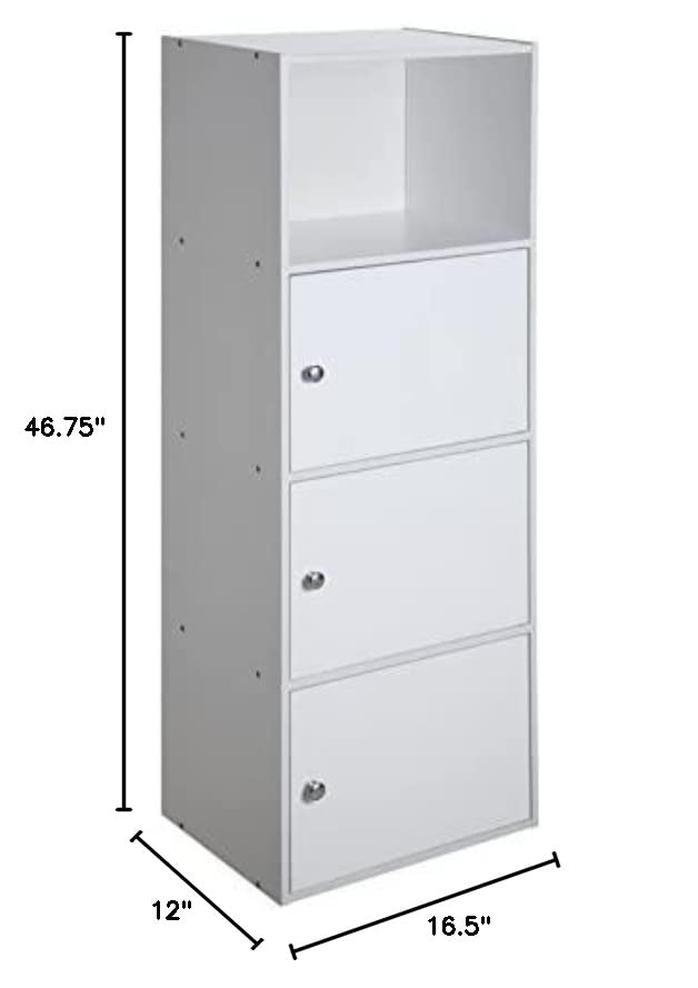 Convenience Concepts Xtra Storage 3 Door Cabinet with Shelf, White