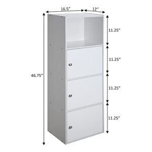 Convenience Concepts Xtra Storage 3 Door Cabinet with Shelf, White