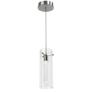 esfos 1 pack pendant ceiling light fixture, pendant lights for kitchen island crystal pendant light, 1-light integrated kitchen hanging light fixture modern island light with bubble glass