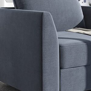 HONBAY 3 Piece Sofa Sets for Living Room Furniture Couch Set Modular Sofa Set with Polyester Fabric 3 Seats Sofa Loveseat and Armchair in Bluish Grey