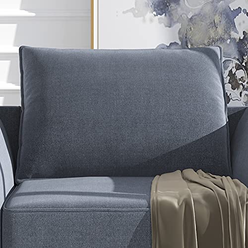 HONBAY 3 Piece Sofa Sets for Living Room Furniture Couch Set Modular Sofa Set with Polyester Fabric 3 Seats Sofa Loveseat and Armchair in Bluish Grey