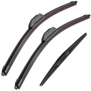 26″ 17″ 12″ windshield wiper blades replacement for honda cr-v crv 2022 2021 2020 2019 2018 2017 premium all weather wiper blade (3 of set)