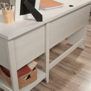 Sauder Summit Station Engineered Wood L-Shaped Desk in Glacier Oak