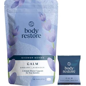 body restore shower steamers aromatherapy 15 packs – gifts for mom, gifts for women and men, shower bath bombs, lavender essential oil, stress relief and relaxation