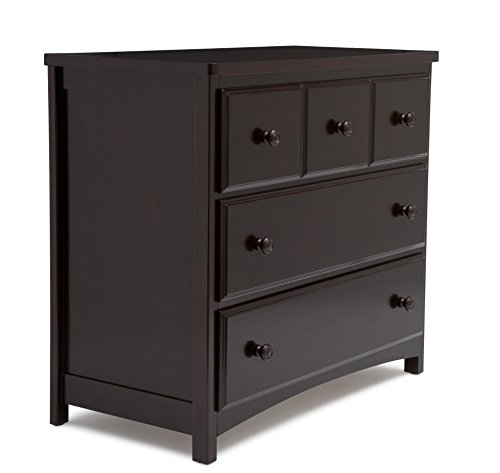 Delta Children 3 Drawer Dresser, Greenguard Gold Certified, Dark Chocolate