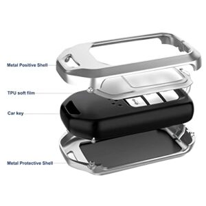 BOAVELL for Honda Key Fob Cover, Keychain, Glaring Gradient Tempered Glass and Metal Made for Honda Accord CRV Pilot Odyssey Passport JED Crosstour Crider Keyless Smart Key Cover