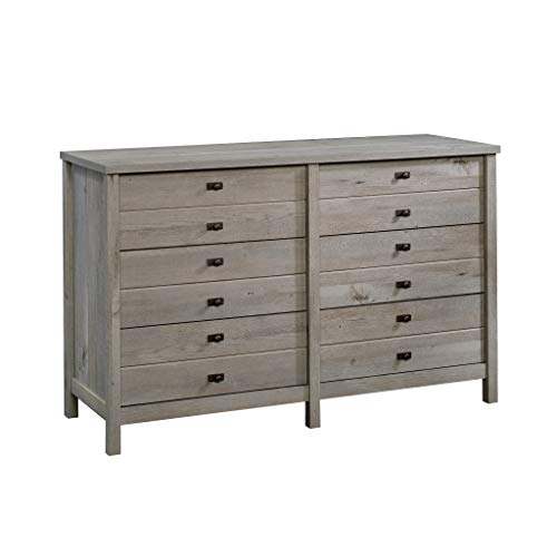 Sauder Cottage Road Armoire, L: 32.44" x W: 21.73" x H: 59.17", Mystic Oak Finish & Cottage Road Dresser, L: 56.77" x W: 19.29" x H: 35.35", Mystic Oak Finish