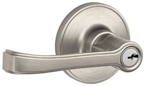 schlage dexter j54tor619 torino keyed entry lever, satin nickel