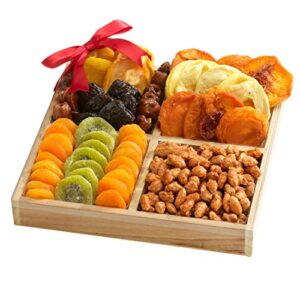 broadway basketeers dried fruit gift tray – edible gift box arrangements and healthy gourmet gift basket for birthday, appreciation, thank you, families, sympathy, easter, mother’s day, father’s day (2.5lbs)