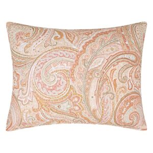 Levtex Home Spruce Coral Quilt Set - King Quilt + Two King Pillow Shams - Paisley Pattern in Coral and Tan - Quilt Size (106 x 92) and Pillow Sham Size (36 x 20) - Reversible Pattern - Cotton