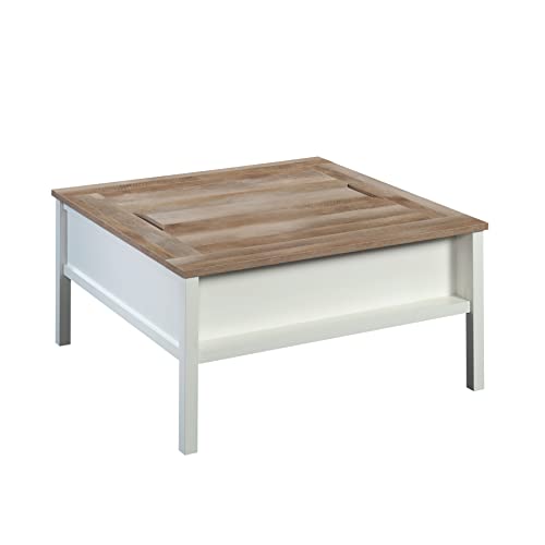 Sauder Cottage Road Coffee Gaming Table with Removable Top, Soft White Finish