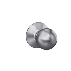 schlage f10 csv orb 626 commercial series orbit door knob, hall & closet passage lock, satin chrome