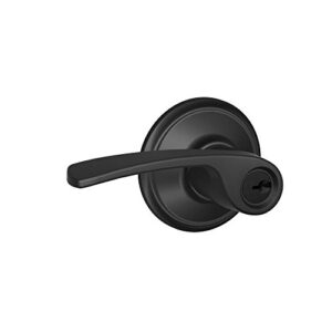 schlage f51a mer 622 merano lever keyed entry lock, matte black