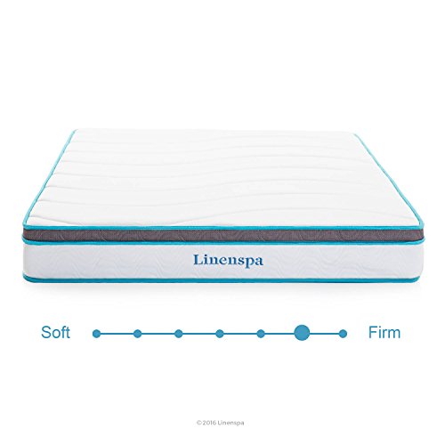 LINENSPA 8 Inch Memory Foam and Innerspring Hybrid Mattress – Full Mattress – Bed in a Box – Medium Firm Mattress