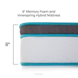 LINENSPA 8 Inch Memory Foam and Innerspring Hybrid Mattress – Full Mattress – Bed in a Box – Medium Firm Mattress