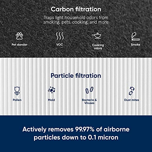 BLUEAIR Blue Pure 211+ Genuine Replacement Filter, Particle and Activated Carbon, Fits Blue Pure 211+ Air Purifier (Non-Auto)