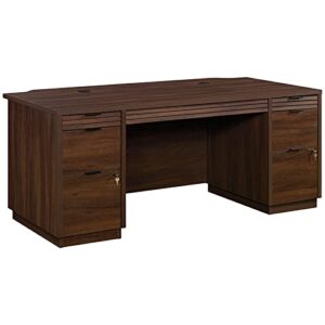 sauder palo alto 72″ wooden double pedestal excutive desk in spiced mahogany