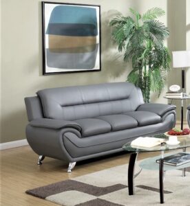 us pride furniture modern faux leather couch for living room bedroom or office, contemporary 3 seater accent piece, 79.2’’ wide sofa, grey
