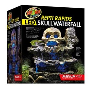 Zoo Med Repti Rapids LED Skull Waterfall Natural Rock Reptiles Terrariums Medium