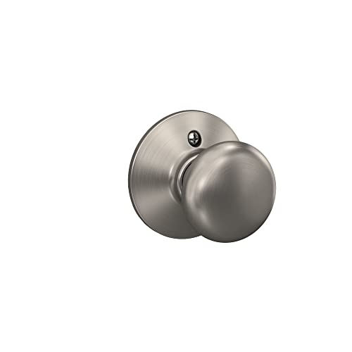 Schlage F10 V PLY 619 Plymouth Door Knob, Hall & Closet Passage Lock, Satin Nickel