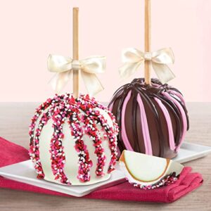 Sweet Love Milk and White Chocolatey Caramel Covered Apples Pair - 2 Count