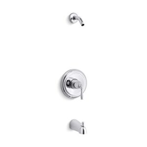 KOHLER TLS395-4S-CP Devonshire(R) Rite-Temp(R) Bath and Shower Valve Trim with Lever Handle and Slip-fit spout, Less showerhead, Polished Chrome