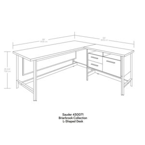 Sauder Briarbrook Transitional Engineered Wood L-Desk in Barrel Oak