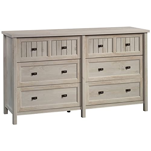 Sauder Costa 6-Drawer Dresser in Chalked Chestnut, Chalked Chestnut Finish