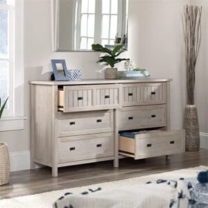 Sauder Costa 6-Drawer Dresser in Chalked Chestnut, Chalked Chestnut Finish