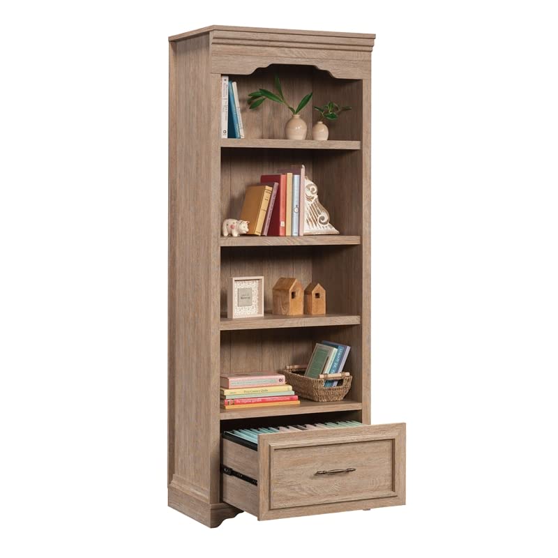 Sauder Rollingwood Engineered Wood 4 Shelf Bookcase in Brushed Oak