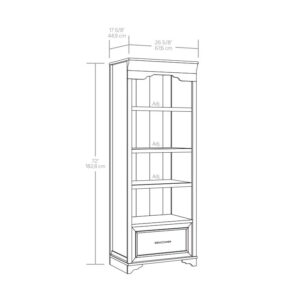 Sauder Rollingwood Engineered Wood 4 Shelf Bookcase in Brushed Oak