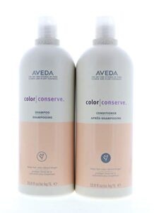 aveda color conserve shampoo and conditioner 33.8oz helps protect hair color and prevents fading