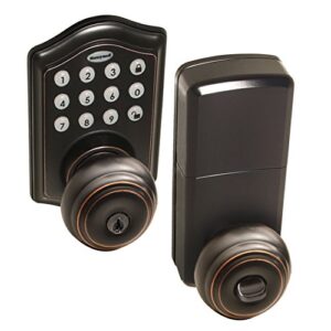 honeywell safes & door locks – 8732401 electronic entry knob door lock, oil rubbed bronze, 6.5 x 8.8 x 9 inches