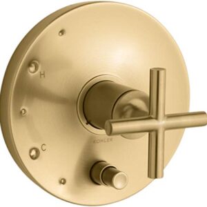 Kohler K-T14501-3-2MB Purist Valve Trim with Handles, Vibrant Brushed Moderne Brass