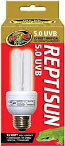 zoo med 4 pack of reptisun 5.0 uvb mini compact fluorescent bulbs for small tropical terrariums