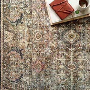 Loloi II Layla Collection LAY-03 Traditional Olive/Charcoal 5'-0" x 7'-6" Area Rug