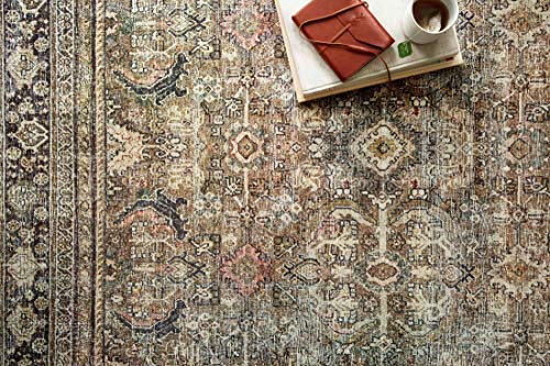 Loloi II Layla Collection LAY-03 Traditional Olive/Charcoal 5'-0" x 7'-6" Area Rug